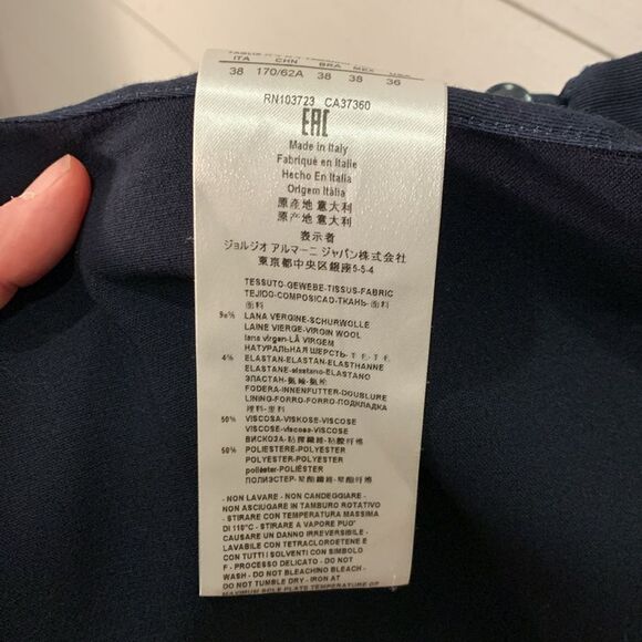 Giorgio Armani wool blend navy blue pencil skirt suit office size US 36 - Picture 8 of 8